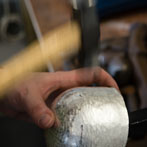 Charlotte Tollyfield at work in her studio at Yorkshire Art Space’ Persistence Works in Sheffield 2017 